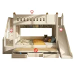 ⁦سرير أطفال دورين بتصميم شيك – هيكل خشبي متين وسلال تخزين – سلم جانبي آمن – ألوان متعددة⁩ - الصورة ⁦4⁩