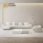 كنب زاوية بضلع منحني بتصميم اوروبي