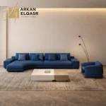 كنب زاوية بضلع منحني بتصميم اوروبي