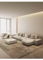 ⁦كنب زاوية بضلع منحني بتصميم اوروبي⁩ - الصورة ⁦4⁩