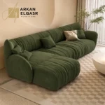 كنب زاوية أنيق مصنوع من خشب هندسي