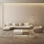 كنب زاوية بضلع منحني بتصميم اوروبي