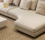 كنب زاوية بضلع منحني بتصميم اوروبي