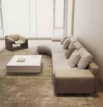 ⁦كنب زاوية بضلع منحني بتصميم اوروبي⁩ - الصورة ⁦2⁩