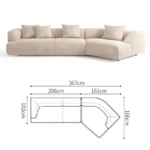 ⁦كنب زاوية منحني بتصميم حديث⁩ - الصورة ⁦6⁩