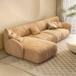 كنب زاوية أنيق مصنوع من خشب هندسي