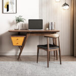 ⁦مكتب خشبي فاخر مع تصميم جانبي مودرن⁩ - الصورة ⁦2⁩