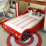 ⁦سرير أطفال بتصميم سيارة رياضية – هيكل بلاستيكي متين – ألوان زاهية – آمن وممتع – ضمان سنتين⁩ - الصورة ⁦8⁩