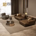 كنب زاوية مودرن من جلد عالي الجودة