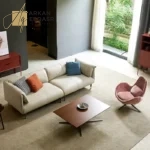 كنب جلد موردن بتصميم أنيق