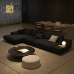 كنب زاوية مودرن من جلد عالي الجودة