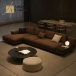 كنب زاوية مودرن من جلد عالي الجودة