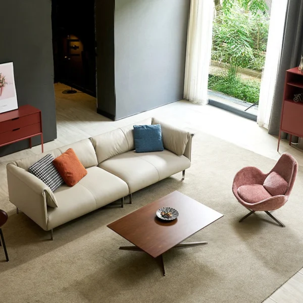 كنب جلد موردن بتصميم أنيق