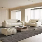 كنب جلد مودرن فاخرة لغرفة المعيشة