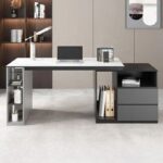 مكتب مع خزانة جانبية علي الطراز الحديث