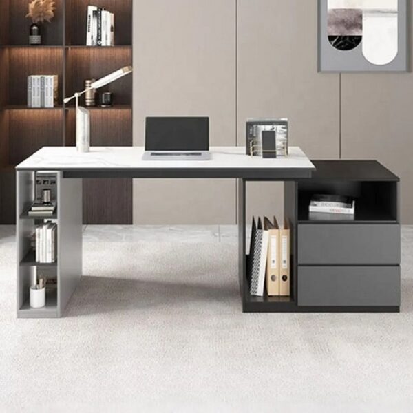 مكتب مع خزانة جانبية علي الطراز الحديث