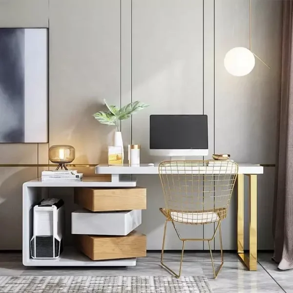 مكتب بتصميم ادراج جانبيه مكعبة