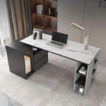 مكتب مع خزانة جانبية علي الطراز الحديث