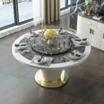 ⁦طاولة طعام رخام فاخرة علي الطراز الأوروبي⁩ - الصورة ⁦3⁩