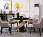 ⁦طاولة طعام رخام دائرية⁩ - الصورة ⁦3⁩