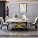 ⁦طاولة طعام رخامية بتصميم مميز⁩ - الصورة ⁦3⁩