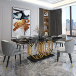 ⁦طاولة طعام مودرن من رخام فاخر⁩ - الصورة ⁦3⁩