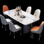 ⁦طاولة طعام رخامية بتصميم فخم وشيك⁩ - الصورة ⁦2⁩