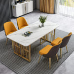 ⁦طاولة طعام رخام مستطيلة فخمة⁩ - الصورة ⁦2⁩