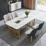 ⁦طاولة طعام رخام مستطيلة فخمة⁩ - الصورة ⁦3⁩