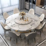 ⁦طاولة طعام رخام مستديرة⁩ - الصورة ⁦4⁩