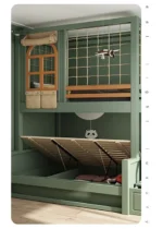 ⁦سرير أطفال دورين خشبي – تصميم عملي وآمن – سلم جانبي وسعة تخزين – مناسب للمساحات الصغيرة⁩ - الصورة ⁦3⁩