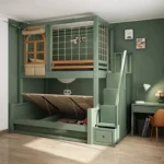 ⁦سرير أطفال دورين خشبي – تصميم عملي وآمن – سلم جانبي وسعة تخزين – مناسب للمساحات الصغيرة⁩ - الصورة ⁦2⁩