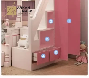 سرير أطفال كوين فاخر – تصميم فاخر مبطن – قاعدة خشبية متينة – متوفر بألوان متعددة