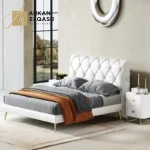 سرير اوروبي بتصميم حديث مع 2 كومودينة