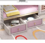 ⁦سرير أطفال دورين بشكل قلعة - تصميم ممتع وآمن - خشب متين - ألوان مبهجة⁩ - الصورة ⁦4⁩