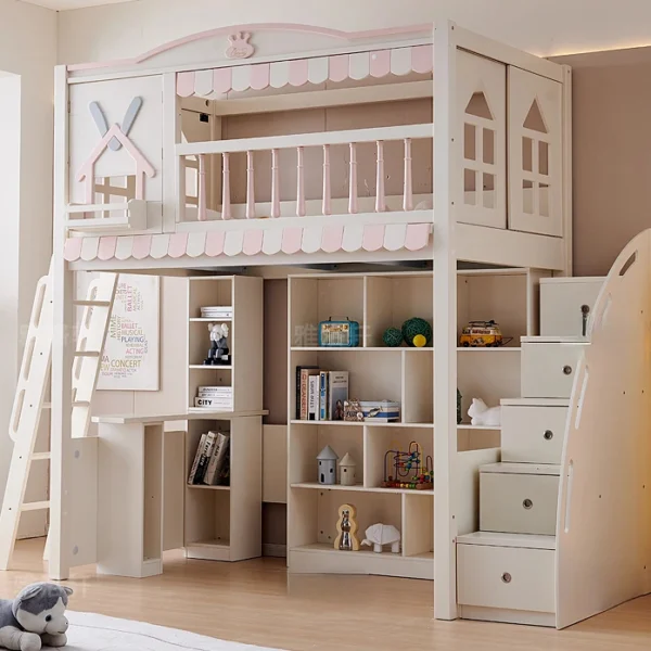 سرير نوم اطفال مع مكتب وخزانة