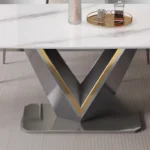 ⁦طاولة طعام بقاعدة متينة مع كراسي مودرن⁩ - الصورة ⁦4⁩