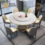 طاولة طعام بتصميم دائري فاخر