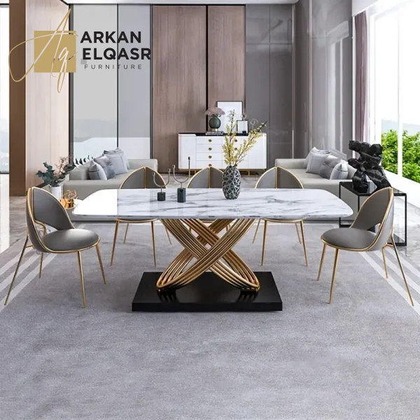 طاولة طعام رخامية بتصميم مميز