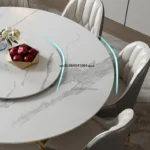 ⁦طاولة طعام دائرية بسطح رخام⁩ - الصورة ⁦6⁩