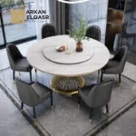 طاولة طعام بتصميم دائري فاخر