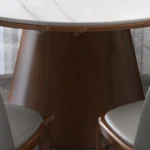 ⁦طاولة طعام دائرية رخامية مع كراسي فخمة⁩ - الصورة ⁦10⁩