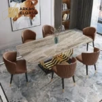 طاولة طعام مودرن من رخام فاخر