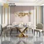 طاولة غرفة طعام رخامية فاخرة