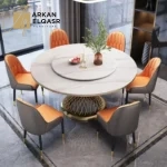 طاولة طعام بتصميم دائري فاخر