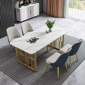 طاولة طعام رخام مستطيلة فخمة