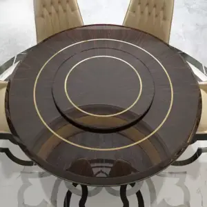 طاولة طعام رخامية فخمة مع كراسي مودرن 