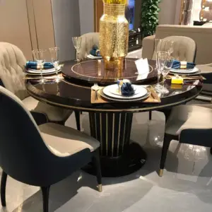 طاولة طعام رخامية فخمة مع كراسي مودرن 