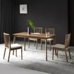 كرسي طاولة طعام جلد فاخر