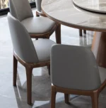 ⁦طاولة طعام دائرية رخامية مع كراسي فخمة⁩ - الصورة ⁦9⁩